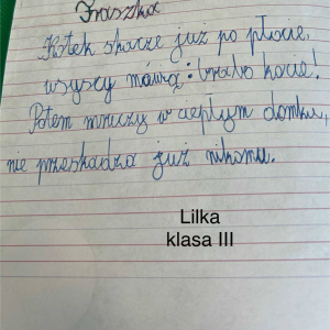 Zdjęcie fraszki Liliany z klasy III