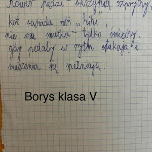 Zdjęcie fraszki Borysa z klasy II