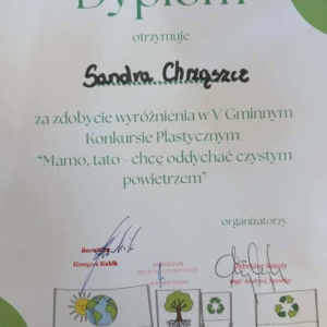 Dyplom Naszej uczennicy 