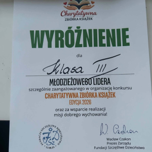 Dyplom dla klasy III