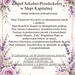 Podziękowania