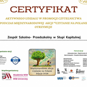 Certyfikat uczestnictwa w akcji 